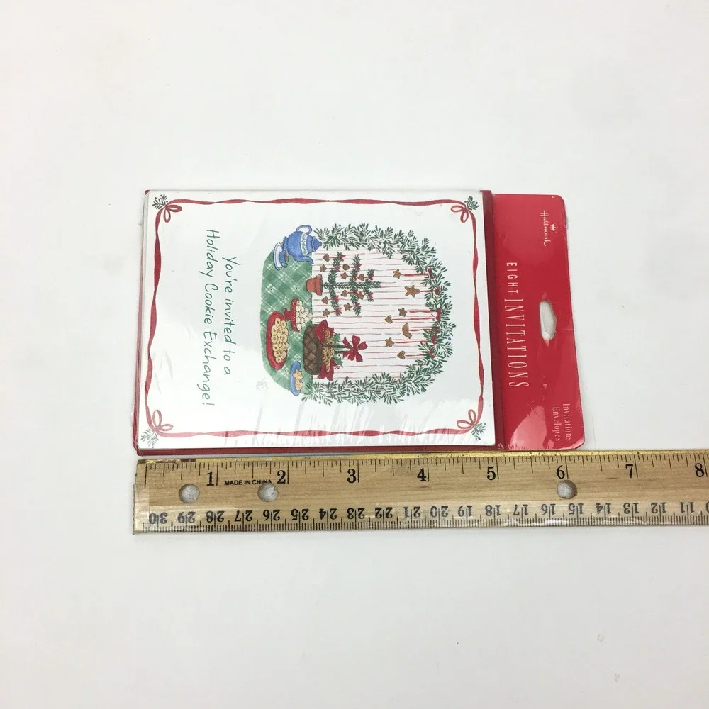 8 Vtg Hallmark‎ Christmas Holiday Cookie Exchange Party Event Invitation Sealed